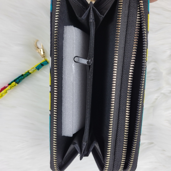 New Colorful double zipper wallet with strap - Picture 5 of 6